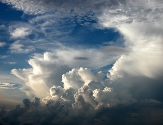 Cumulus Clouds in the Atmosphere