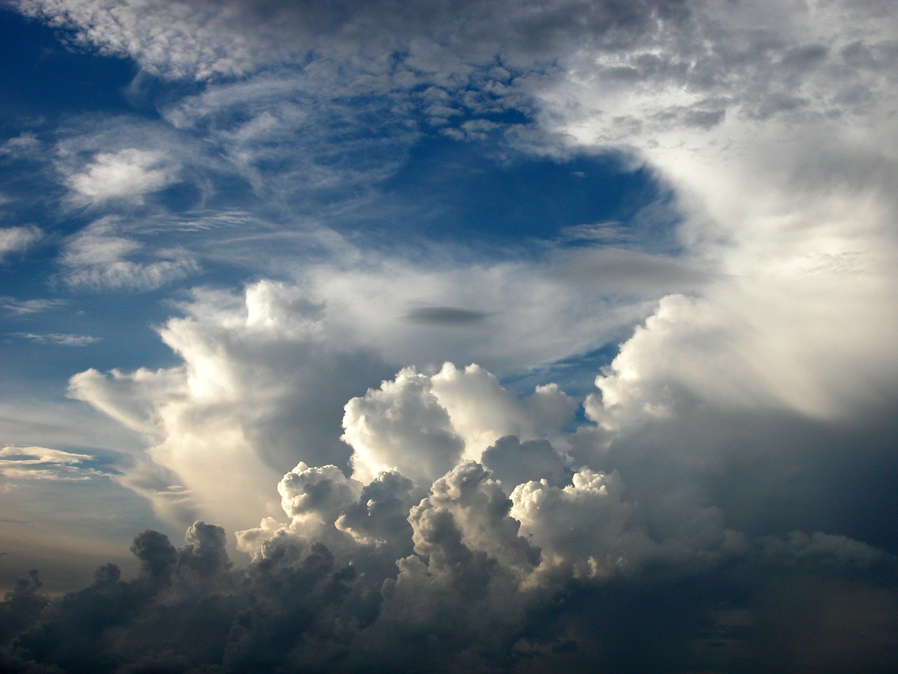 Cumulus Clouds in the Atmosphere